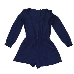 LC Lauren Conrad blue long sleeve romper